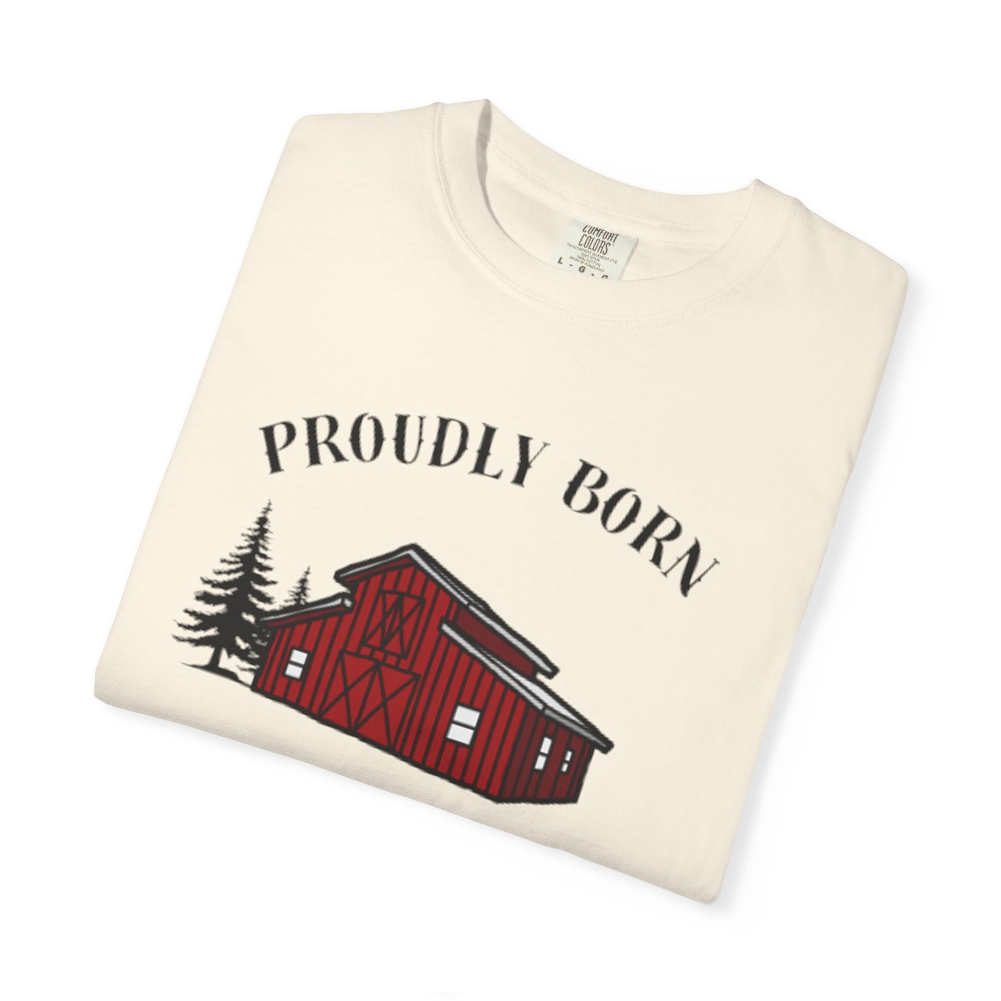 Born in a Barn T-Shirt — Rustic Red Barn Graphic Tee