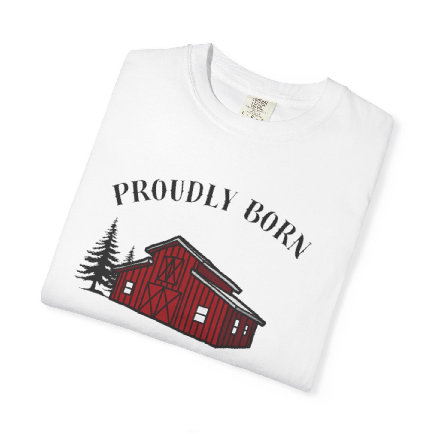 Born in a Barn T-Shirt — Rustic Red Barn Graphic Tee