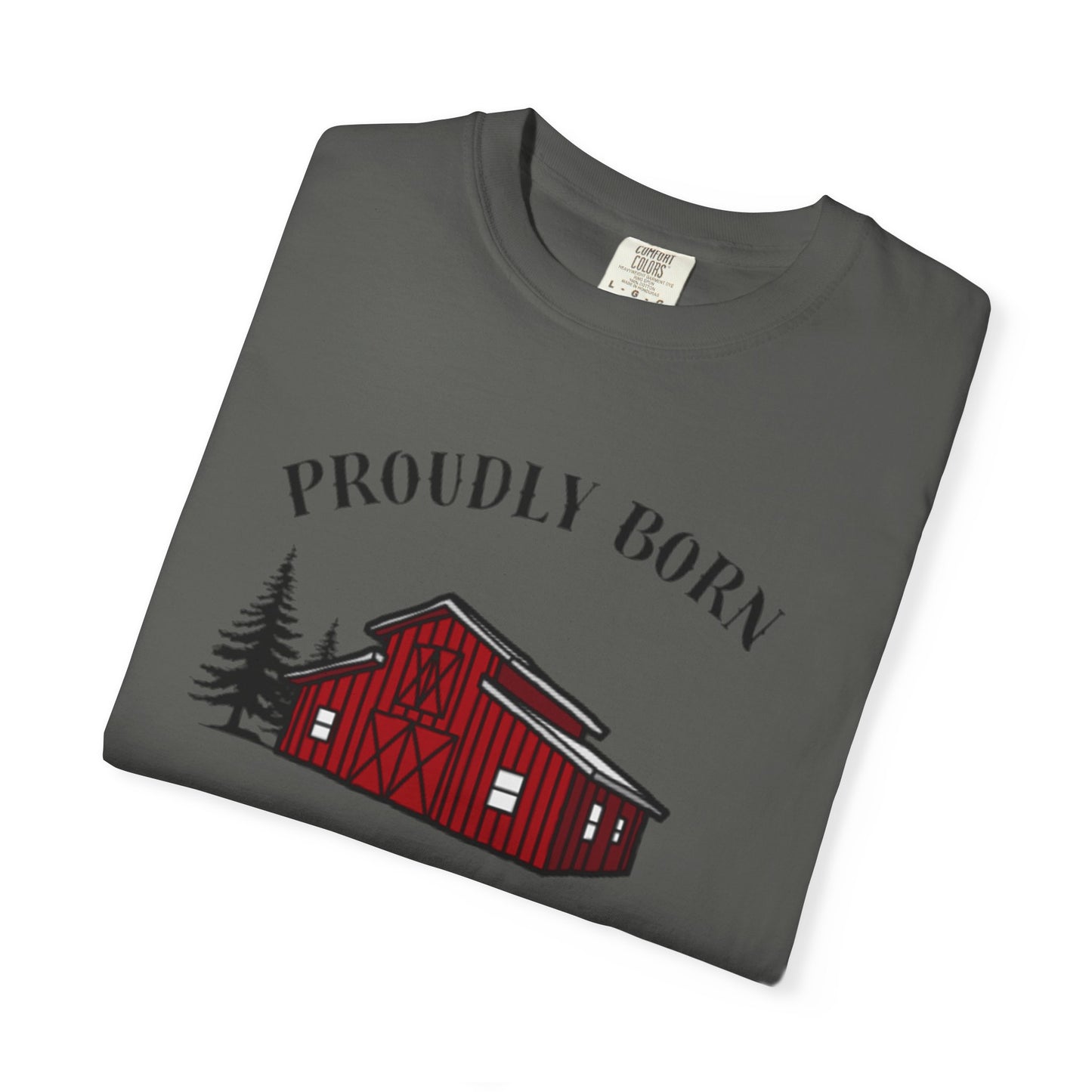 Born in a Barn T-Shirt — Rustic Red Barn Graphic Tee