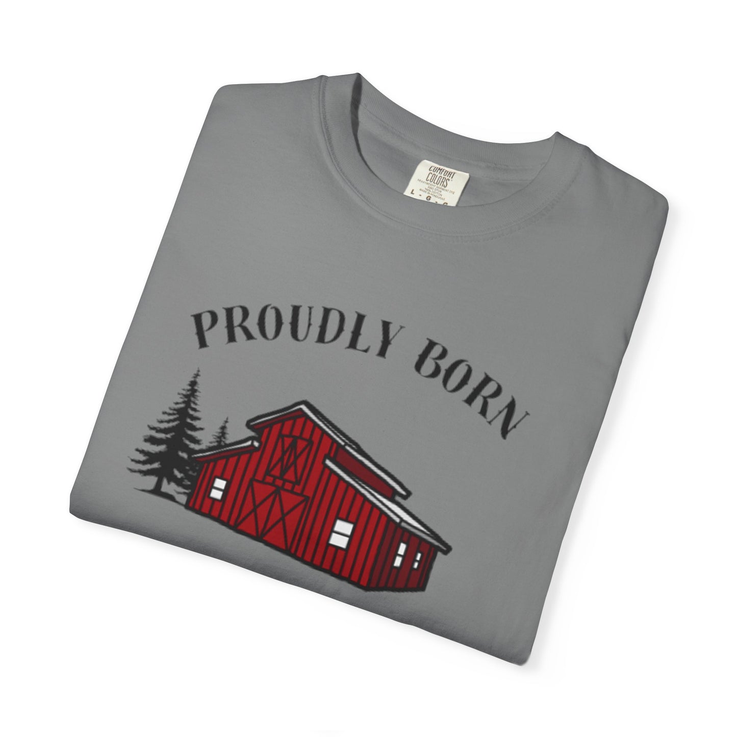 Born in a Barn T-Shirt — Rustic Red Barn Graphic Tee